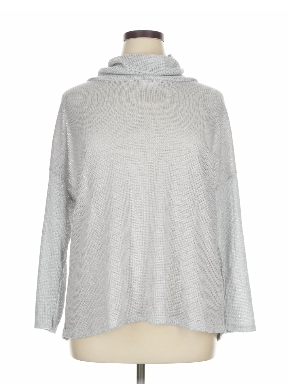 ANDREE BY UNIT Light Gray Draped Cowl Neck Sweater